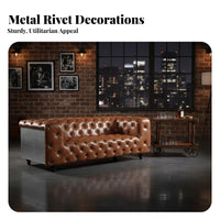Aerodynamic Sofa utilitarian design Upholstered 2-Seater Genuine Leather Couch for Interior Designers, Apartment Dwellers, Living Room, Office, Lounge Area