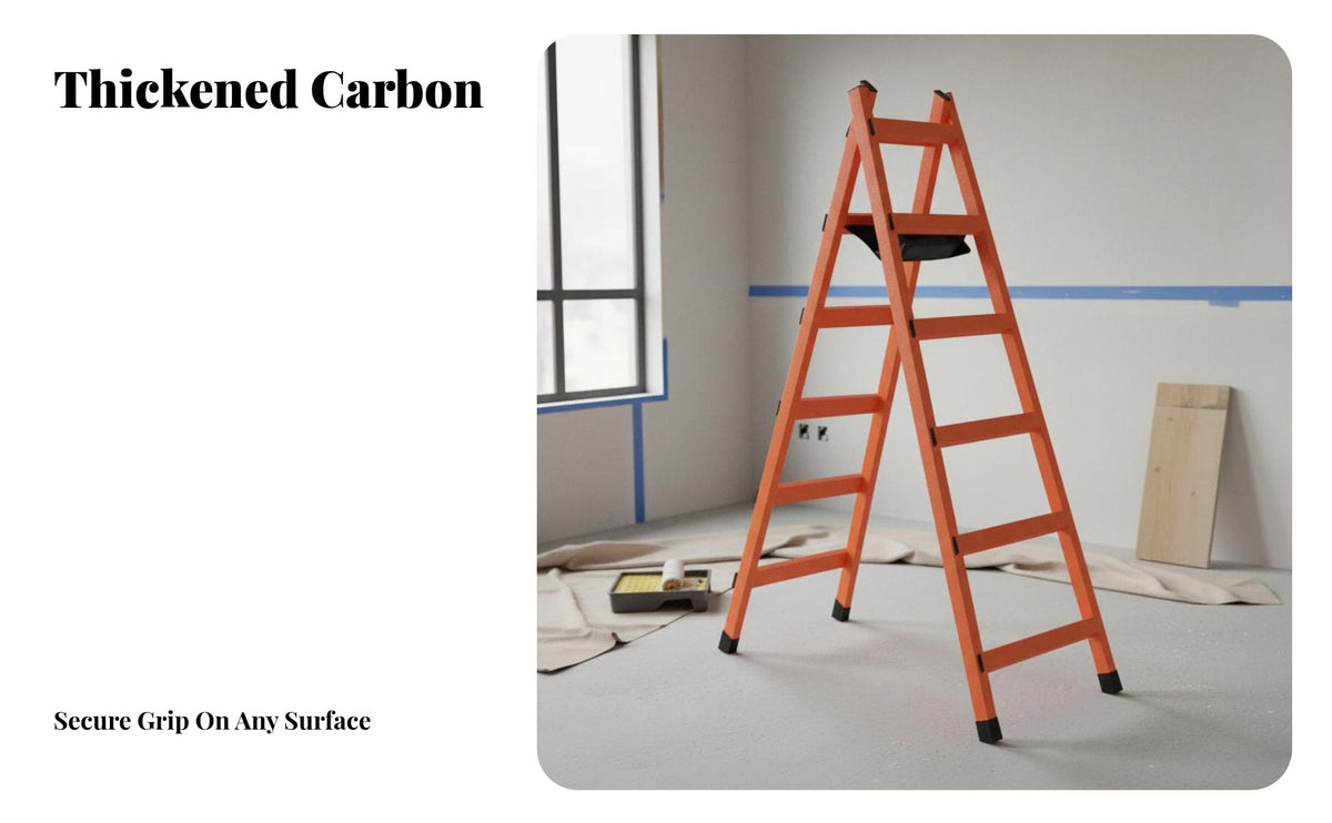 Carbon Steel Folding Ladder Foldable Design Folding Stepladder Stable Heavy Duty Herringbone Ladder for Carpenters, Homeowners, Home, Workshop, Garage