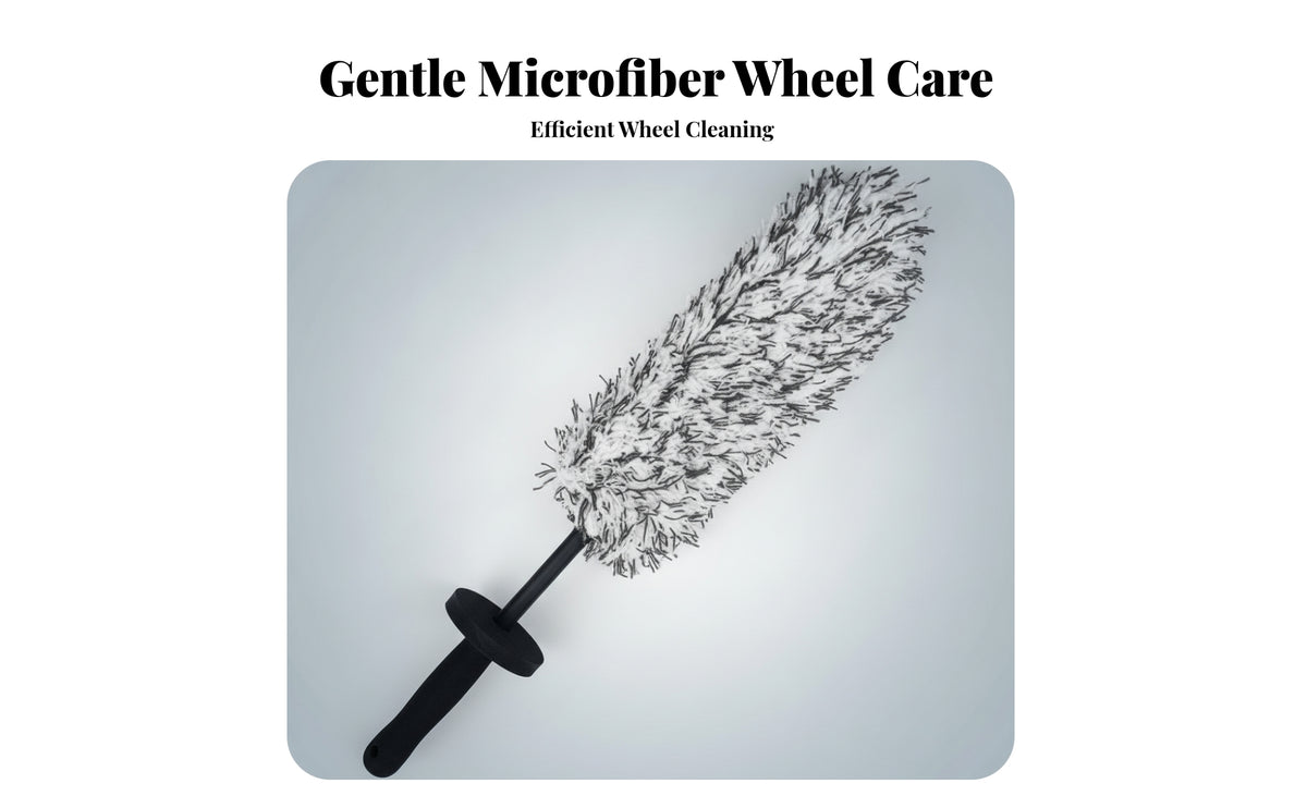 Hand Shield Microfiber Wheel Brush Scratchsafe Wheel Cleaning Brush Black Grip