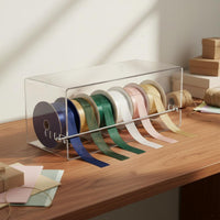 Space-Saving Ribbon Storage Rack Easy Reach Clear Ribbon Storage Rack Multi-Purpose Large Capacity for Florists, Crafters, Gift Wrappers, Flower Shop, Studio