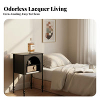 Nordic design Narrow Ribbon-Form Stand Space-Saving Nightstand adaptable Use Side Table Minimalist Design for Apartment Dwellers, Students, Homeowners, Bedroom, Small Spaces, Living Room, Hallway