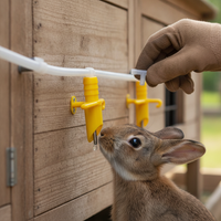 Automatic Rabbit Water Nipple Drinker for Cages, Plastic Steel Duckbill Waterer