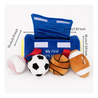 Soft Sports Bag Embroidered Toy Sports Bag Huggable Toys Sensory for Pretend Play