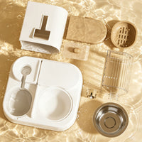 Pet Food and Water Station Transparent Pet Feeder and Waterer Large Capacity