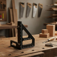 Heavy Duty Aluminum Alloy Triangle Ruler Easy To Read Markings Aluminum Alloy Framing Square Multi-Functional Woodworker's Speed Square Low Glare Finish for Builders