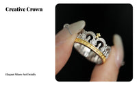 Floral Index Finger Light Luxury Two-Color Crown Band Original Craftsmanship Floral Crown Band for Women, Girls, Daily Wear, Special Occasions