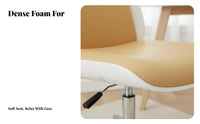 Ergonomic Backrest Armless Rolling Computer Chair Modern Design Armless Upholstered Caster Chair Height Adjustable Office Furniture Space-Saving Design for Students, Adults, Women, Study Room, Bedroom, Vanity Desk