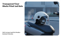 Motorcycle Half Helmet Multi-Season 3/4 Open Face Helmet Detachable Warm Liner Riding Headwear for Men, Commuters, City Commuting, Daily Travel