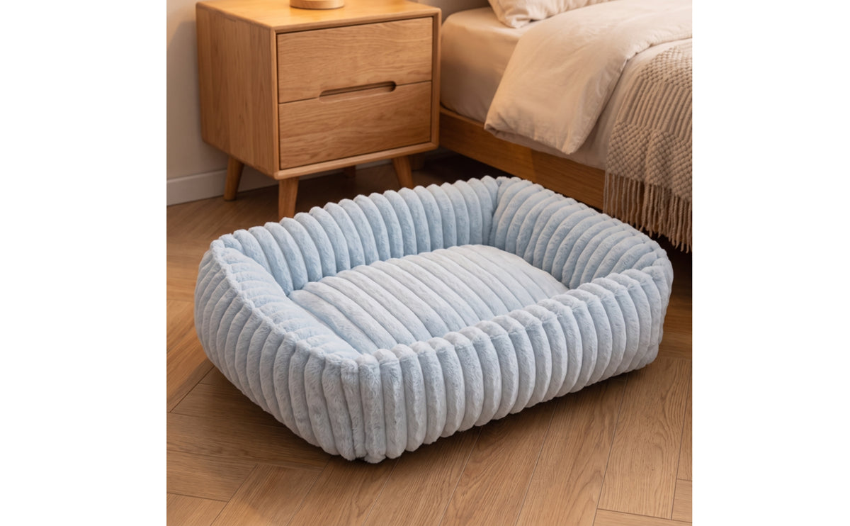 Luxurious Pet Bed Cozy Corduroy Pet Bed Cat Couch for Dogs, Bedroom, Indoor