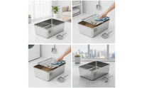 Stainless Steel Litter Box Anti-Slip Litter Box with Sifter Tray Smooth for Home