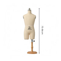 Linen-Like Tabletop Dress Form Split-Leg Female Dress Form Mannequin Size Markings Draping Mannequin Wooden Base for Fashion Designers, Dressmakers, Tailors, Design Workshop, Sewing Studio
