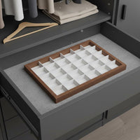 Walnut Wood Grain Organizer Dustproof Glass Lid Jewelry Organizer Jewelry Storage Container Elegant Design