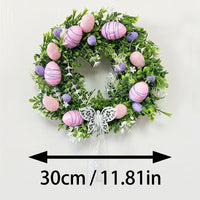 Front Door Easter Wreath Colorful Eggs Easter Egg Wreath Festive Design Holiday Decoration for Homeowners, Party Hosts, Entryway, Outdoor, Indoor