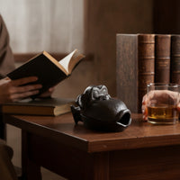 Monkey Ash Receptacle Cast Iron Primate Scent Holder Rustic Ash Receptacle with Hinged Lid for Smokers, Tea Table, Office Desk, Bar