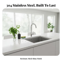 Single Bowl Kitchen Sink Wear-Resistant Top-Mount Kitchen Sink Includes Strainer Metal Washing Basin for Homeowners, Landlords, Farmhouse, Basement