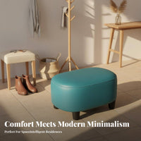 Upholstered Square Stool hardwood Wood Legs Upholstered Footrest Creamy and aesthetic Footstool for takeice Workers, Makeup Users, Living Room, Entryway, Bedroom