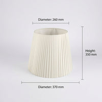 Bedside Table Lamp Shade with Pleated Material in Warm Beige, Drum Lampshade for Living Room and Floor Cloth for Interior Designers