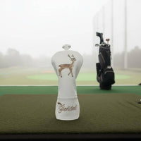 Shielding Embroidered Deer Headcover Synthetic Leather Course Wood Cover Secure Fit for Golfers