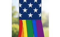 Digital Printed American Flag Windsock Vibrant Colors USA Flag Windsock Weather Resistant Patriotic Wind Streamer Easy to Hang for Outdoor, Garden, Patio, Porch