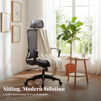 Ergonomic ofsign Highspine Reclining Mesh Chair Lumbar Support Gaming Seat Adjustable Headrest Office Furniture sturdy Duty for Remote Workers, viofo game enthusiasts, Stuofnts, Study Room
