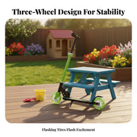 Illuminated Folding Illuminated Rollers Foldable 2-Wheel Motion-Activated Lights Push-Along Toy for Children 3-12, for Children, Playground