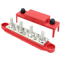 2 Pieces 48V DC 4-Way Bus Bar Positive and Negative 250A Bus Bar High Current 4 Stud Junction Block Heavy Duty for RV, Solar Panel, Automotive