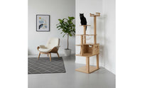 Stable and Sturdy Feline Tree with Scratching Posts Clear Capsule Bed Multi-Level Feline Tree Pet Furniture for Cats, Kittens, Indoor