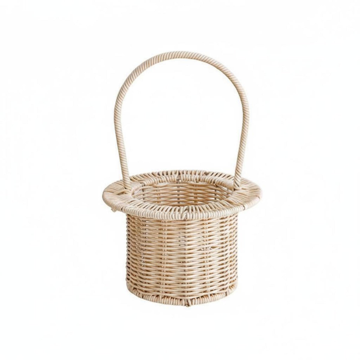 Woven Flower Basket Handwoven Handmade Imitation Rattan Basket Versatile Home Decor for Picnic, Fruit Display
