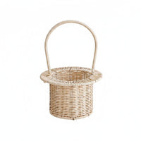 Woven Flower Basket Handwoven Handmade Imitation Rattan Basket Versatile Home Decor for Picnic, Fruit Display
