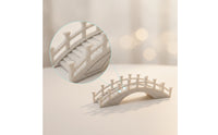 Stone-Look Miniature Arch Bridge with Railings Indoor Miniature Arched Bridge Japanese Decoration Oriental-Style for Collectors