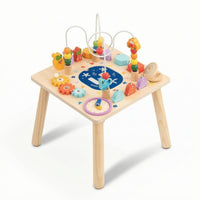 Fine Motor Skills Activity Table with Bead Maze Educational Wooden Activity Table Interactive Child-Centered Toy Multi-Sensory for Toddlers, Kids, Babies, Playroom, Nursery, Daycare