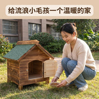 Outdoor Waterproof Wooden Cat House for Winter