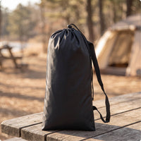 Drawstring Bag with Shoulder Strap Water-Repellent Cylindrical Storage Bag Foldable Stuff Sack for Campers, Anglers, Camping, Fishing