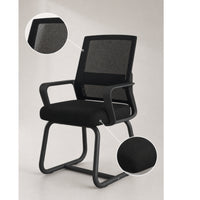 Office Chair with Sled Base Ergonomic Mesh Office Chair with Armrests Breathable Furniture for Telecommuters, Professionals, Study Room