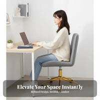 Gold-Tone Base Upholstered Shellsupport Caster Chair Nordic design rotating Seat effortless Rolling Casters Office Seating Adjustable Height for Students, Teens, Women, Dorm Room, Study, Bedroom