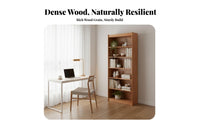 Solid Wood Construction 5-Tier Accessible Bookshelf Modular Design 5-Tier Accessible Bookcase Large Capacity Display Shelf Space-Saving for Book Lovers, Decor Enthusiasts, Homeowners, Home Office, Study Room, Bedroom, Hallway