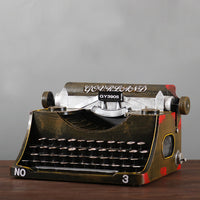 Vintage Style Typewriter Model Iron Decor for Bookstore Photography