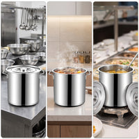 Heavy Duty Soup Pot with Lid Food Grade Stockpot with Stainless Steel Lid Long-Lasting Stainless Steel Stockpot Thickened for Catering