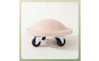 Exercise Wheel with Caster Wheels Smooth-Rolling Wooden Exercise Wheel Compact for Athletes, Indoor Floors, Home Gym