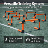 Training Hurdles for Football Agility, Foldable Speed for Gym Workout, Lightweight for Kids and Coaches, Orange
