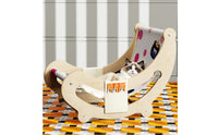 Solid Wood Frame Wooden Cat Sofa Bed Side Storage Pocket Cat Scratcher Lounger Moisture-Proof Design Pet Furniture for Cats