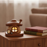Warm Glow Fungus House Night Light Cozy Fungus Night Light Gentle Bedside Lamp with Touch Control Small for Bedroom