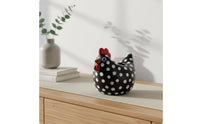 Cute Spotted Cock Statue Quirky Spotted Chicken Figurine Cartoon Design Resin Cock Sculpture Funny for Gift