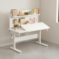 Tilting Desktop Kids Desk and Chair Set Stable Structure Kids Desk Chair Set Multiple Storage Options Children's Hutch Study Table Solid Wood Core for Students