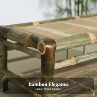 3 Pieces Bamboo Low Seating Table and Chairs New Chinese Appearance & Form Tea Ceremony Furniture Adaptable Use Easy to Clean