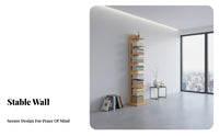 Space-Saving Vertical Corner Bookshelf Invisible Design Bookcase Stable Leaning Structure Storage Rack Multi-Tier Shelving for Apartment Dwellers, Book Lovers, Office Workers, Small Areas, Living Room, Study, Bedroom