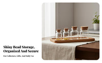 Gold Bean Storage Bottle Miniature Size Mini Glass Bottle Small Glass Container Reusable Mini Cork Plug Vials for Presentation