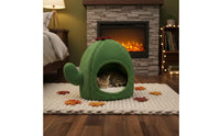 Thickened Cushion Soft Cactus Cat Nest Warm Cactus Cat House Self-Warming Enclosed Pet Nest Non-Slip Bottom for Cats, Kittens, Small Dogs, Winter, Indoor