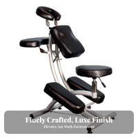 High-Density Foam Padding Foldable Chair Long-Lasting Leather Upholstery Adjustable Chair Heavy Duty Professional Furniture Lightweight for Mobile Therapists, Estheticians, Clients, Beauty Salon, Events, Home, Office