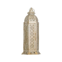 Moroccan Iron Candle Holder with Cutout Lantern Wind Lamp Handicraft Vintage Home Decor